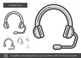 Image showing Headset line icon.