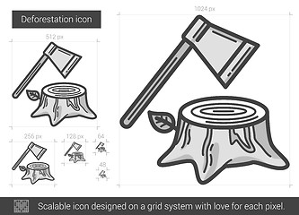 Image showing Deforestation line icon.