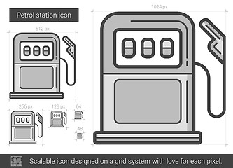 Image showing Petrol station line icon.