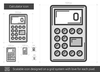 Image showing Calculator line icon.