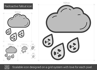 Image showing Radioactive fallout line icon.