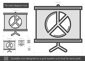 Image showing Pie chart diagram line icon.