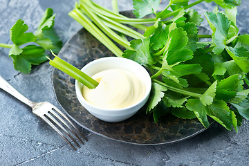 Image showing celery with sauce