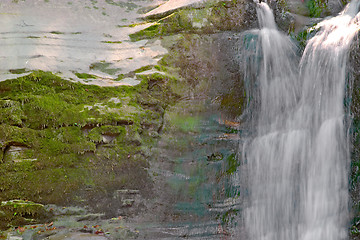 Image showing Waterfall and rocks, Perino river, Valtrebbia, Italy