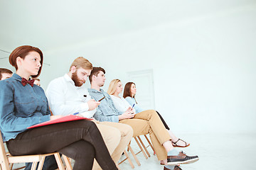 Image showing The people at Business Meeting in the conference hall.