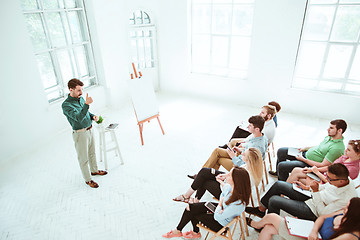 Image showing Speaker at Business Meeting in the conference hall.