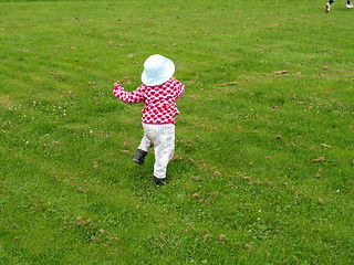 Image showing running on grass