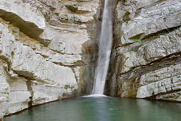 Image showing Waterfall and rocks, Perino river, Valtrebbia, Italy