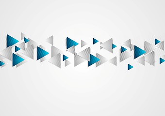 Image showing Hi-tech blue grey background with triangles