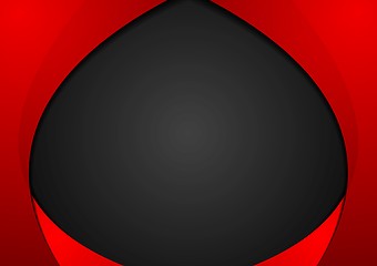 Image showing Abstract contrast red black wavy corporate background