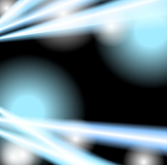 Image showing Abstract blue beams black background