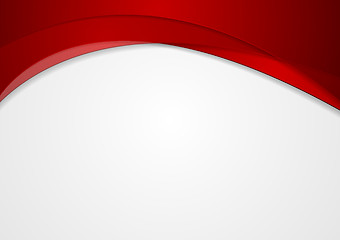 Image showing Abstract red corporate wavy background