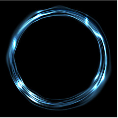 Image showing Blue glossy iridescent ring circle