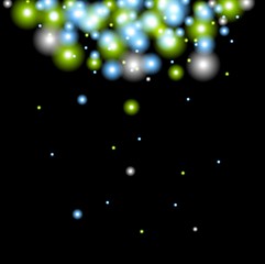 Image showing Abstract green blue sparkle background