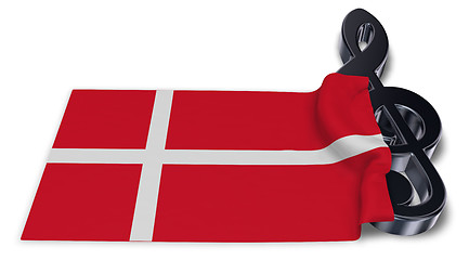 Image showing clef symbol and danish flag - 3d rendering