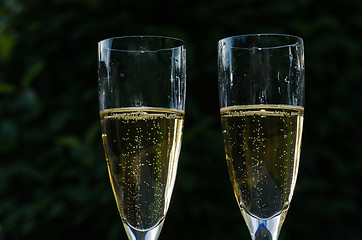 Image showing Close up of two glasses with champagne