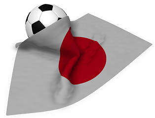 Image showing soccer ball and flag of japan - 3d rendering