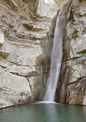 Image showing Waterfall and rocks, Perino river, Valtrebbia, Italy