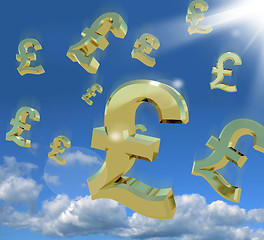 Image showing Pound Signs In The Sky As A Sign Of Money