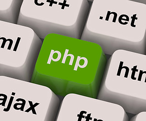 Image showing Php Programming Key Shows Internet Development Language