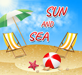 Image showing Sun And Sea Means Summer Time And Sunny