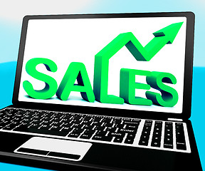 Image showing Sales On Notebook Showing Marketing Profits