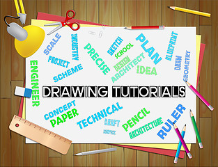 Image showing Drawing Tutorials Shows Education Studying And Learning