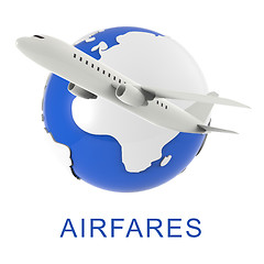 Image showing Flight Airfares Means Aircraft Prices And Travel 3d Rendering