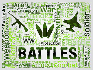 Image showing Battles Words Represents Military Action And Affray