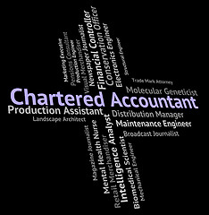 Image showing Chartered Accountant Shows Balancing The Books And Audit