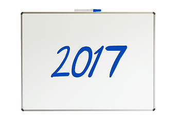 Image showing 2017, message on whiteboard