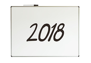 Image showing 2018, message on whiteboard