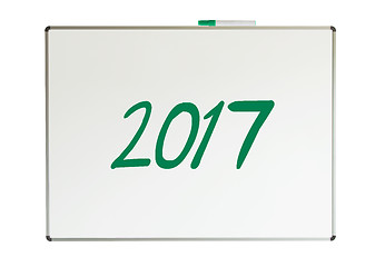 Image showing 2017, message on whiteboard