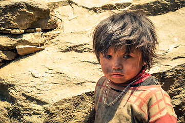 Image showing Sad child in Nepal