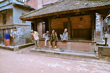 Image showing Talking men in Nepal