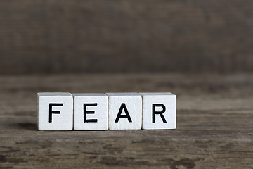 Image showing Fear, written in cubes