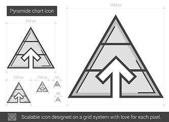 Image showing Pyramid chart line icon.