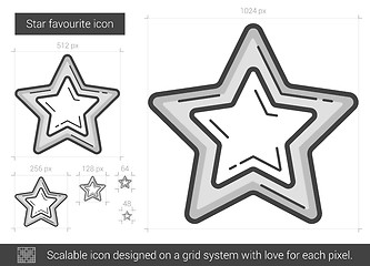 Image showing Star favourite line icon.