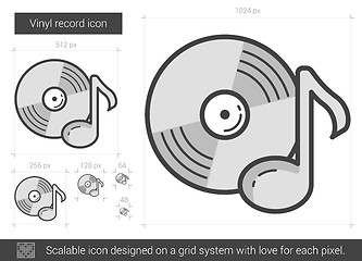 Image showing Vinyl record line icon.