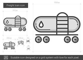 Image showing Freight train line icon.