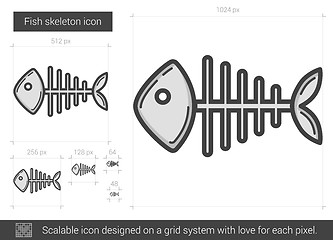 Image showing Fish skeleton line icon.