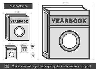 Image showing Year book line icon.