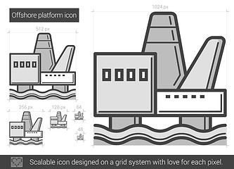 Image showing Offshore platform line icon.