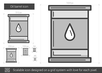 Image showing Oil barrel line icon.