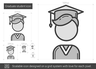 Image showing Graduate student line icon.