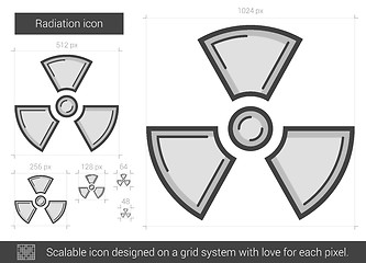 Image showing Radiation line icon.