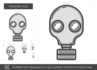 Image showing Respirator line icon.