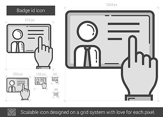 Image showing Badge id line icon.