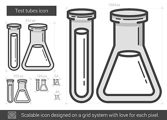 Image showing Test tubes line icon.