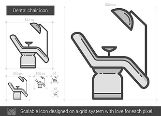 Image showing Dental chair line icon.